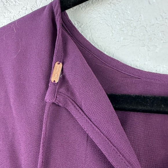 Free people retro femme purple sheer tassle boho top - Picture 11 of 13